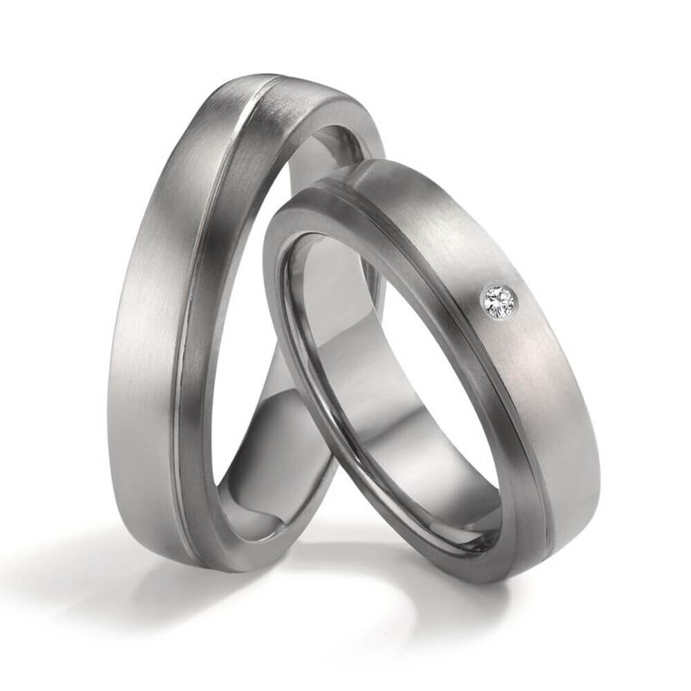 Trauringe aus Tantal & Platin Brillant TNO52701