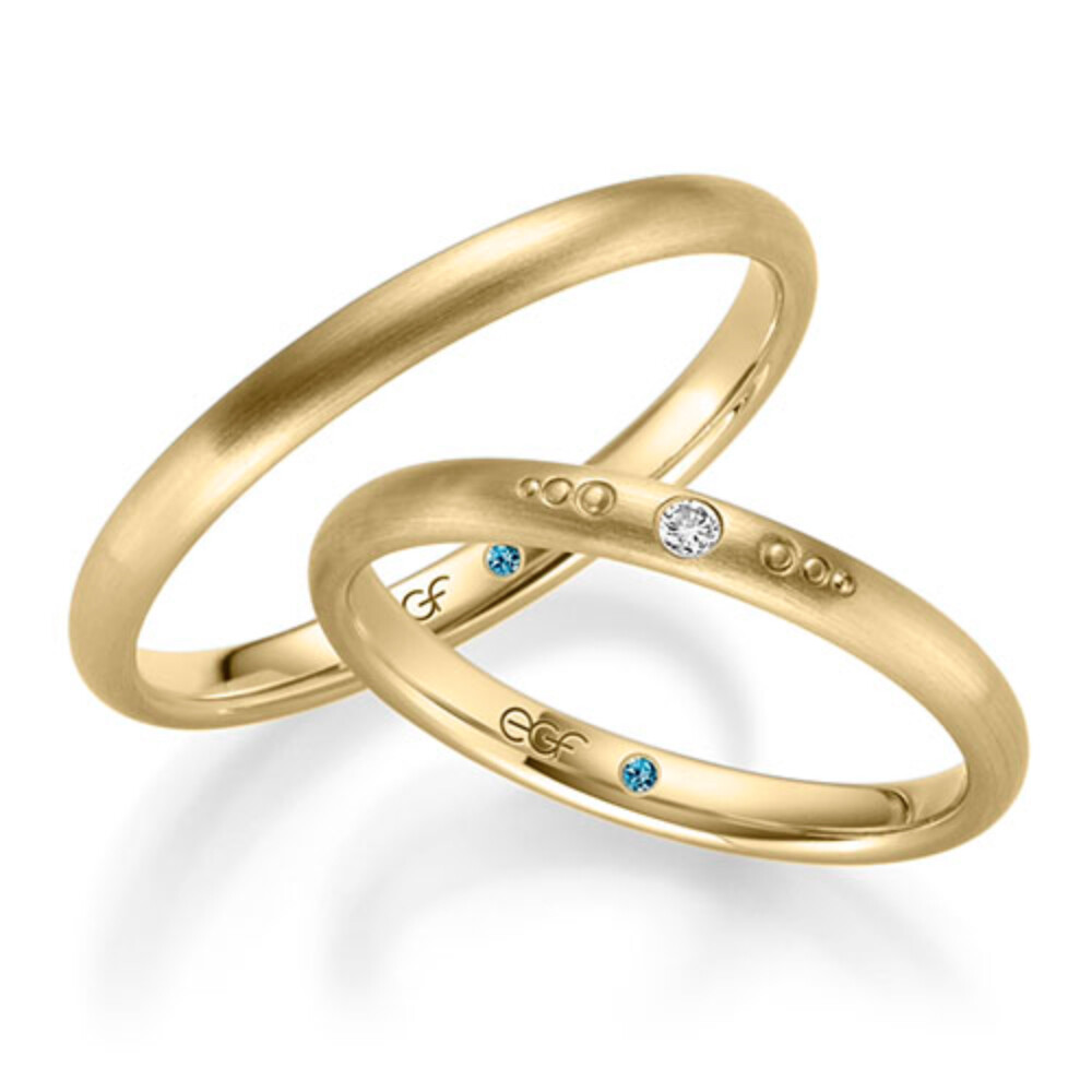 Trauringe Gelbgold matt Brillant F-1390-2