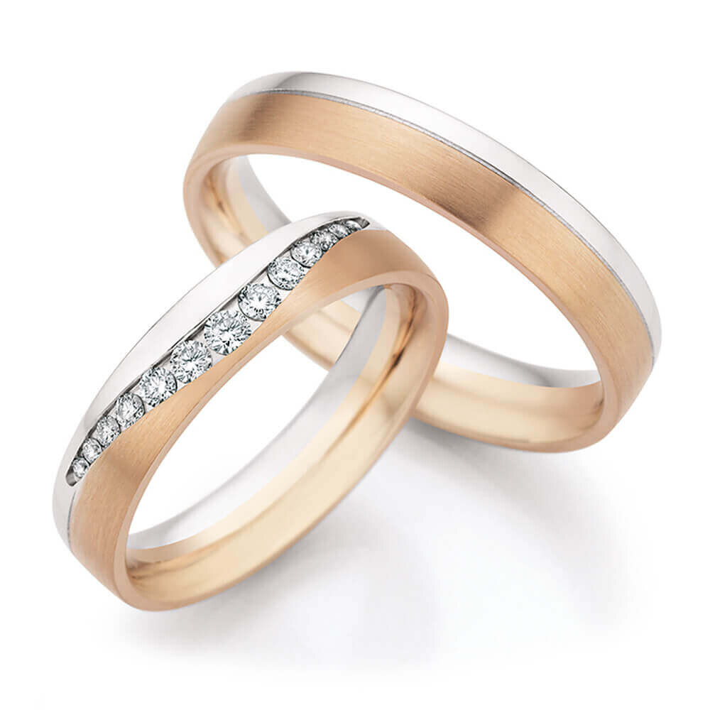 Trauringe Champagne Weißgold Brillant 0,271 ct.