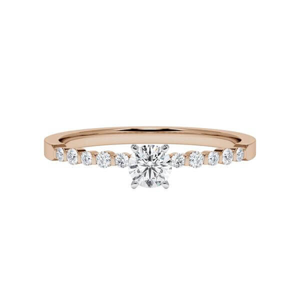 Diamantring Peach-Gold 585 & Weißgold 585 Brillant zus. 0,320ct. RU-1793