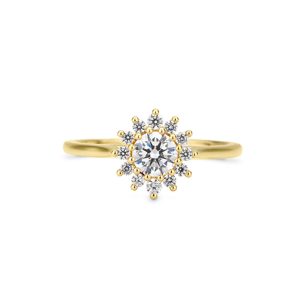 Halo Ring Stella Verlobungsring Gelbgold Breuning