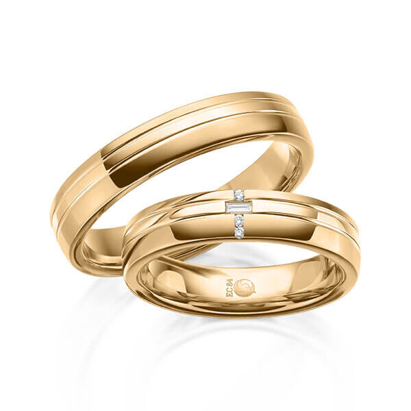 Trauringe Baguette Brillant Roségold RU-1614