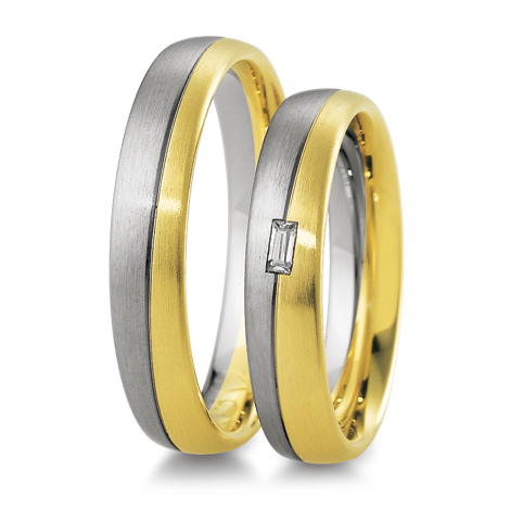 Trauringe Inspiration Mehrfarbig Baguette 0.060 ct.