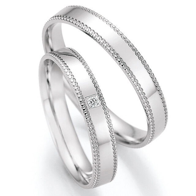 Trauringe Palladium Millgriff Perlfuge - TRS66RU61150Pd