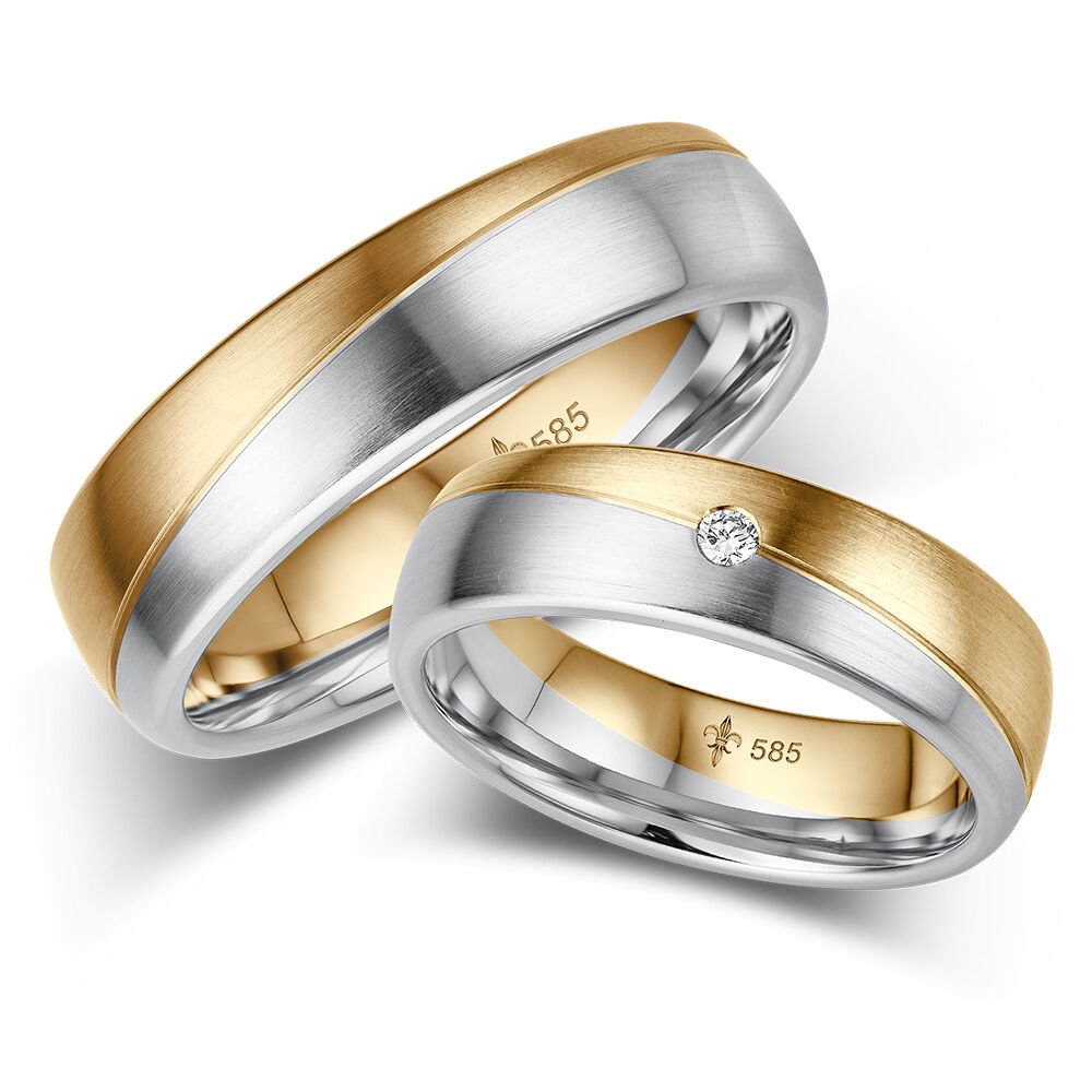 Trauringe Chloé Weiß-/Gelbgold Brillant TR-0/TR-1-00001