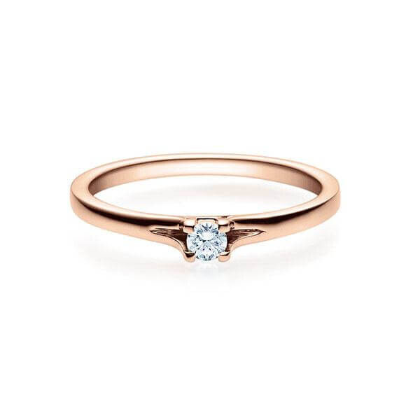 Verlobungsring Solitär Brillant Rotgold 585 0,080 ct. w, si RU-1492