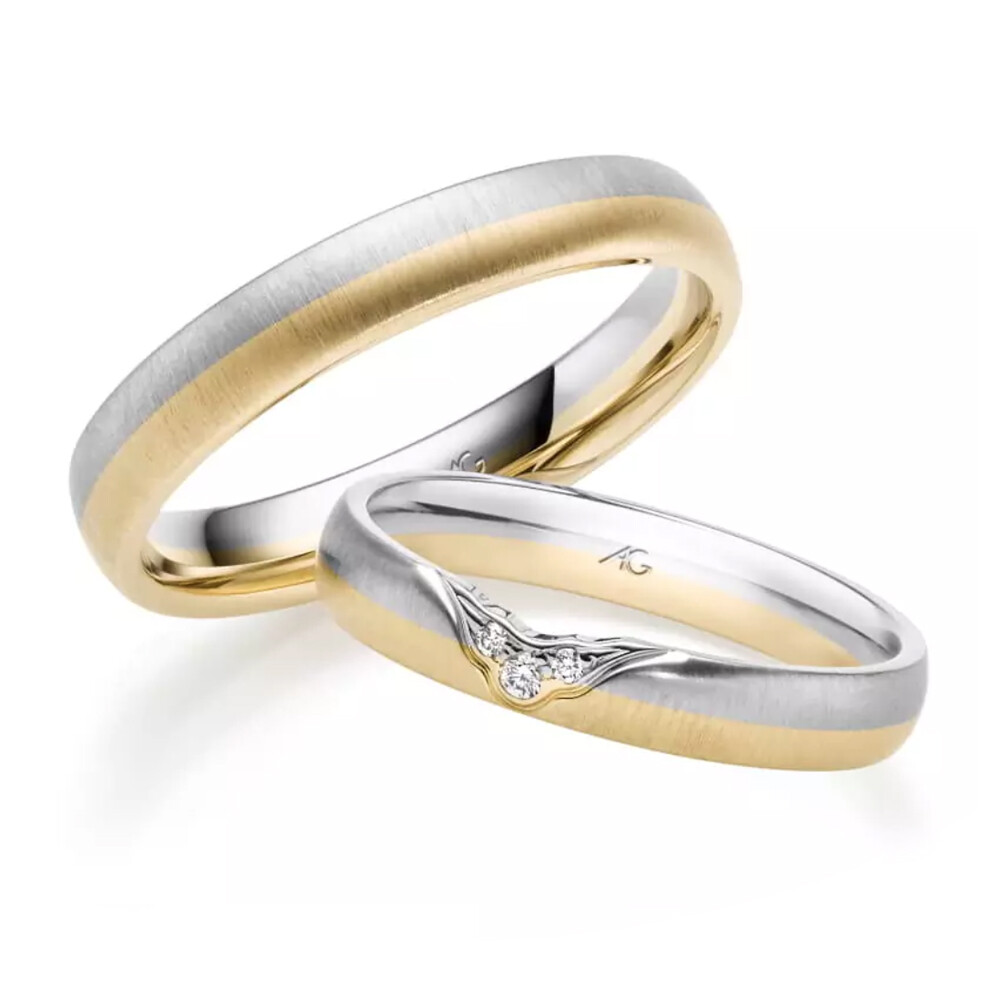 Eheringe mehrfarbig Gold Weißgold Brillant 0,025 ct.