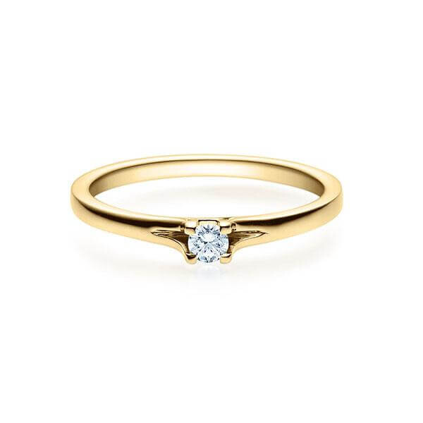 Verlobungsring Solitär Brillant Gelbgold 585 0,080 ct. w, si RU-1492