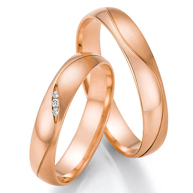 Trauringe Eheringe Rotgold Brillant 66/61010 & 66/61020