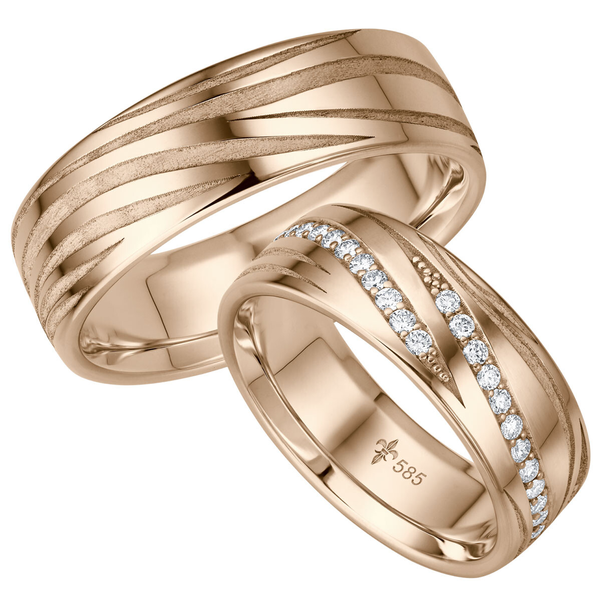 Trauringe TR-0-00043 & TR-1-00043 Paulette Roségold