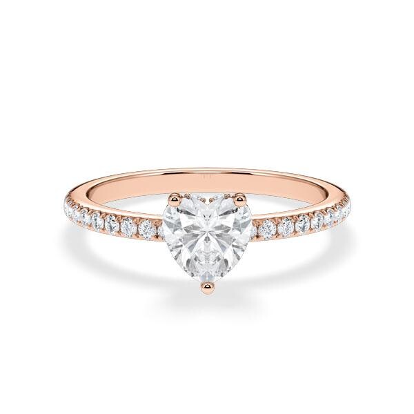 Verlobungsring Hidden Halo Lab-Grown Herz-Diamant Rotgold RU-1900