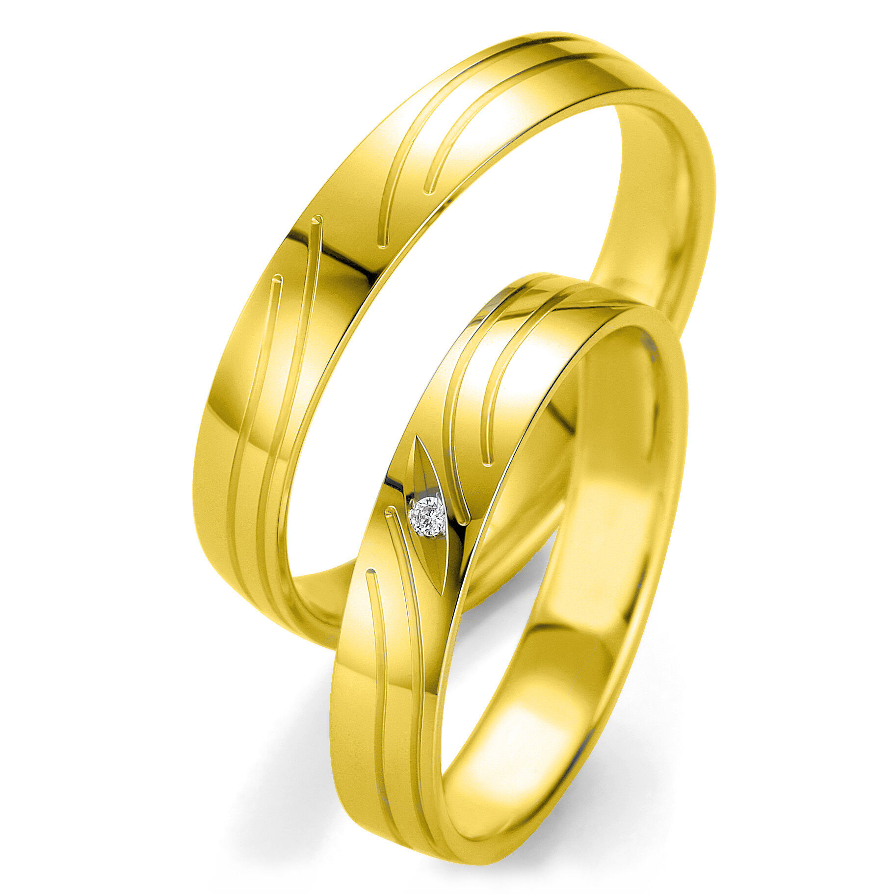 Trauringe Eheringe Gelbgold Brillant BR 48/07133 & 48/07134