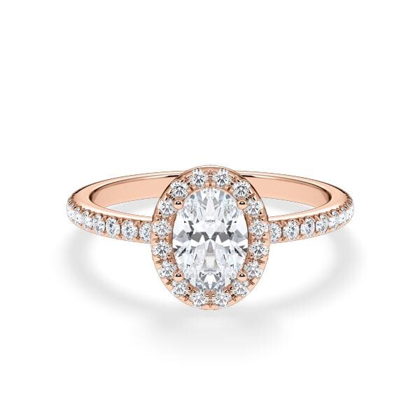 Verlobungsring Hidden Halo Oval Rotgold RU-1902