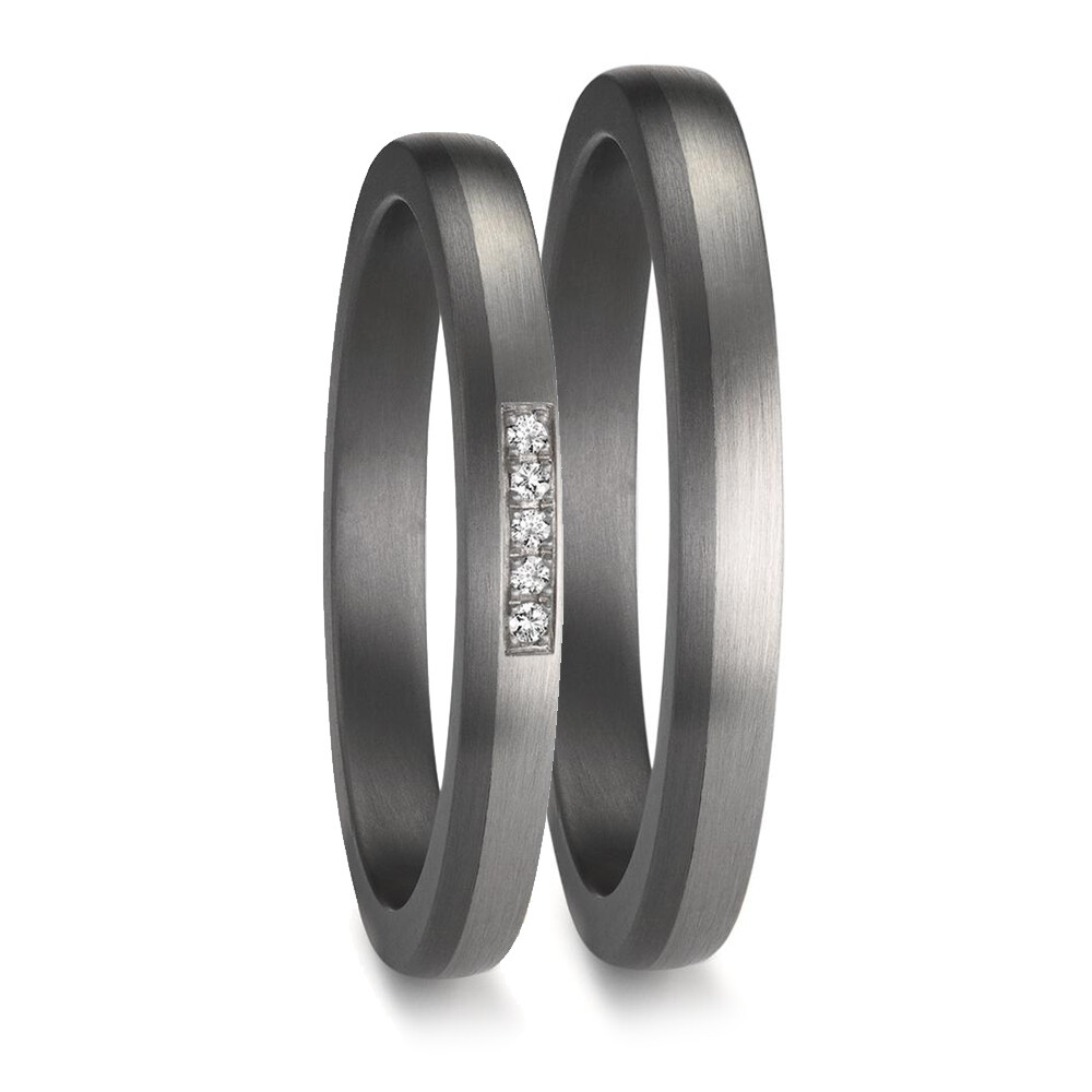 Trauringe aus Tantal & Platin Brillant