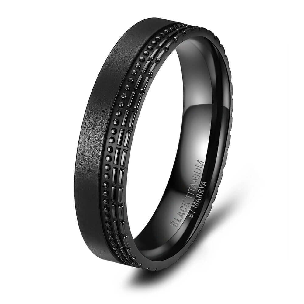 Einzelring Herren Black Titanium BT-10