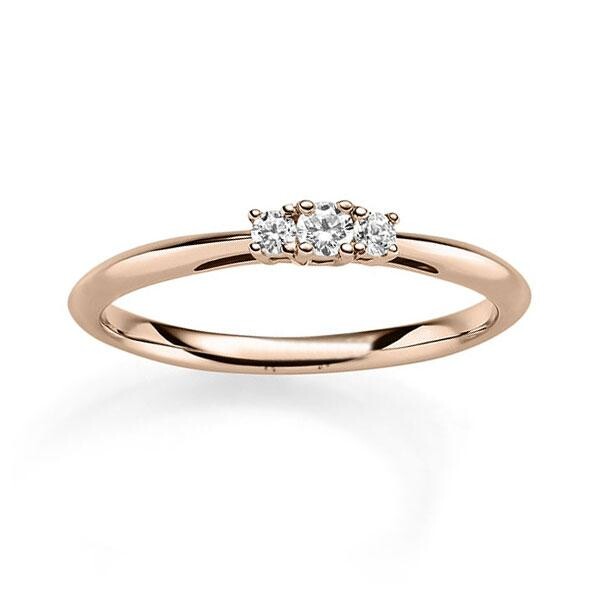 Verlobungsring mit 3 Steinen Rotgold RU-1830