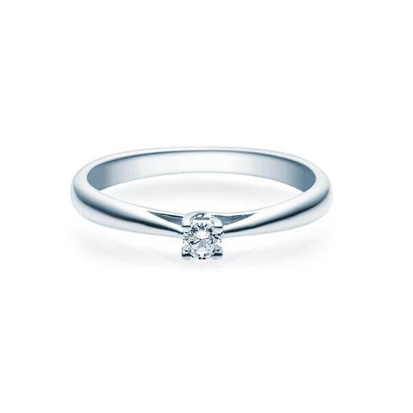 Verlobungsring Solitär 4er Krappe 18013 Weißgold RU-1498
