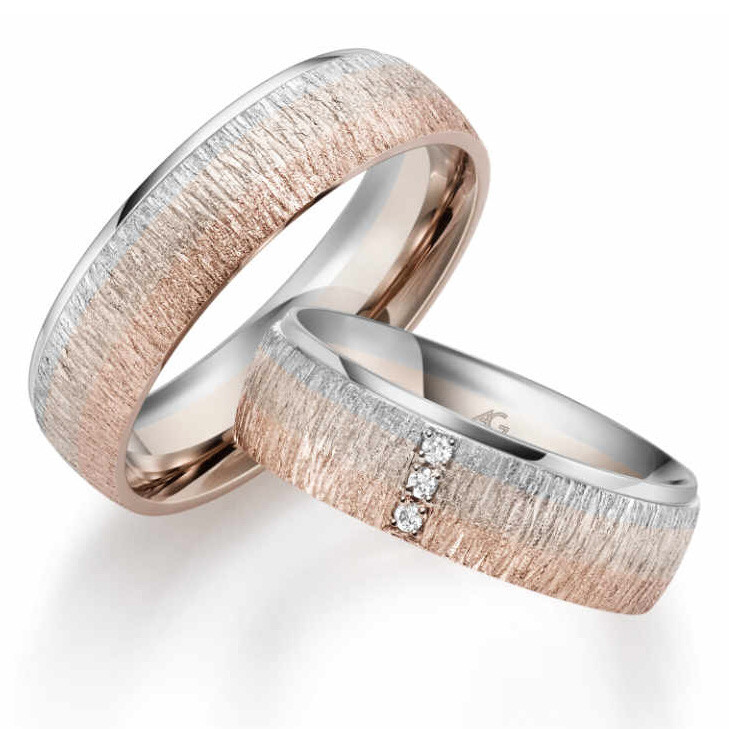 Eheringe Trauringe Mondlicht Brillant 31158/6 Rot-Haselnuss Weißgold