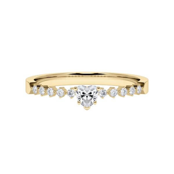 Verlobungsring Herz Diamant Gelbgold 333 zus. 0,300ct. Rubin 1794