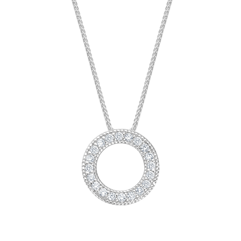 Memoria Zopfkette mit Anhänger Weißgold