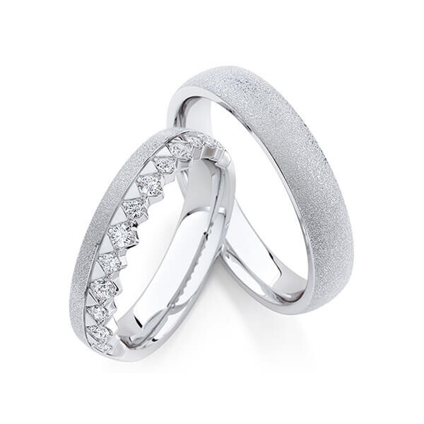 Trauringe Memoire Platin 950 Brillant zus. 0,285 ct. tw, si RU-1772