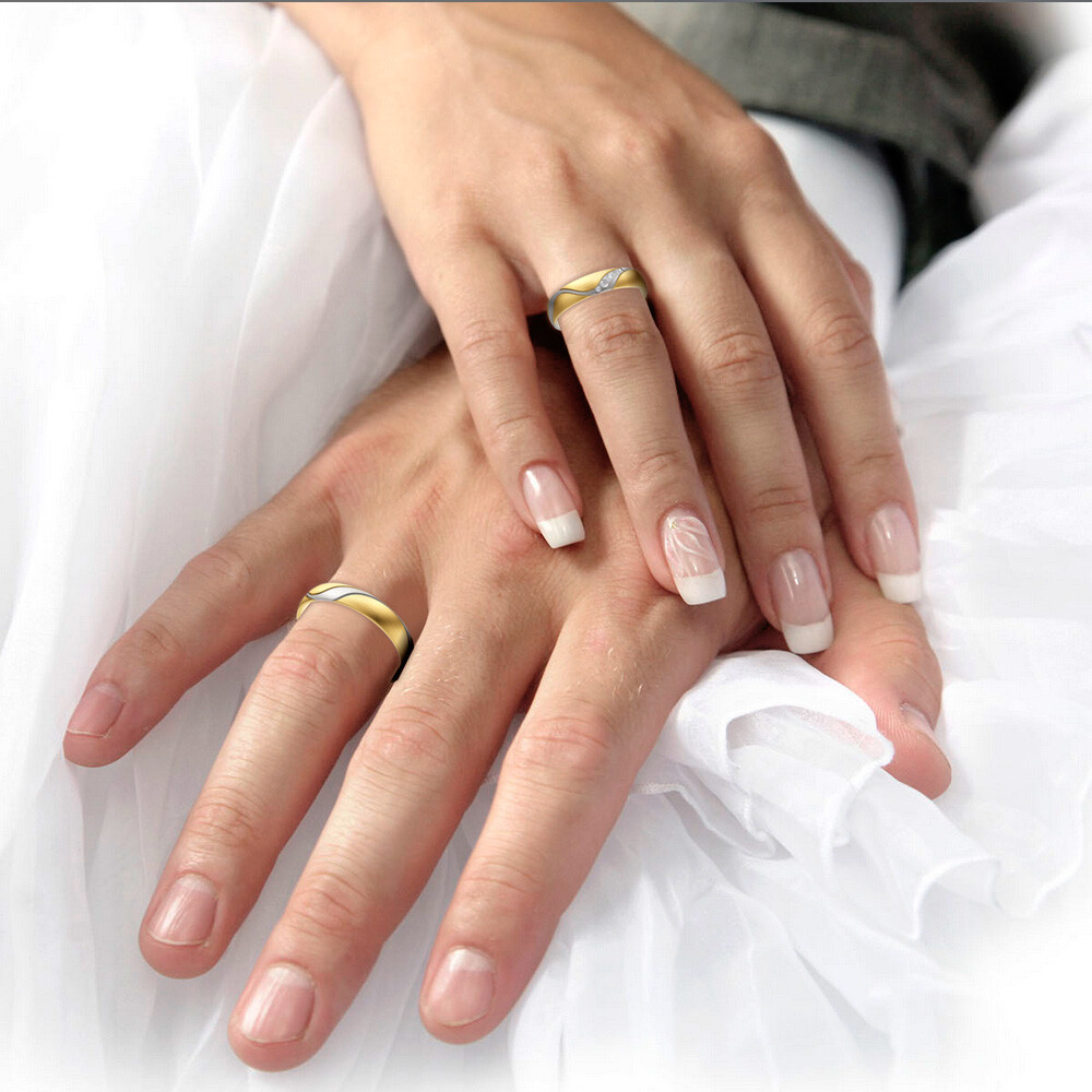 Trauringe Gold Mehrfarbig Design Brillant 0.060 ct.
