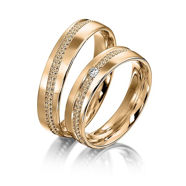 Trauringe Roségold Perlfuge Brillant SC-1139-4