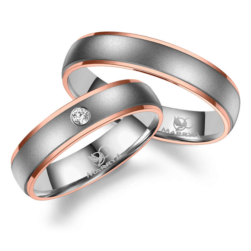 Trauringe Partnerringe Titan Rosé Zirkonia MA TI-12