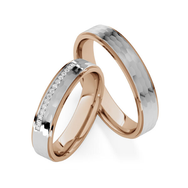 Trauringe Peach-Gold Platin Brillance Plus RU-1849