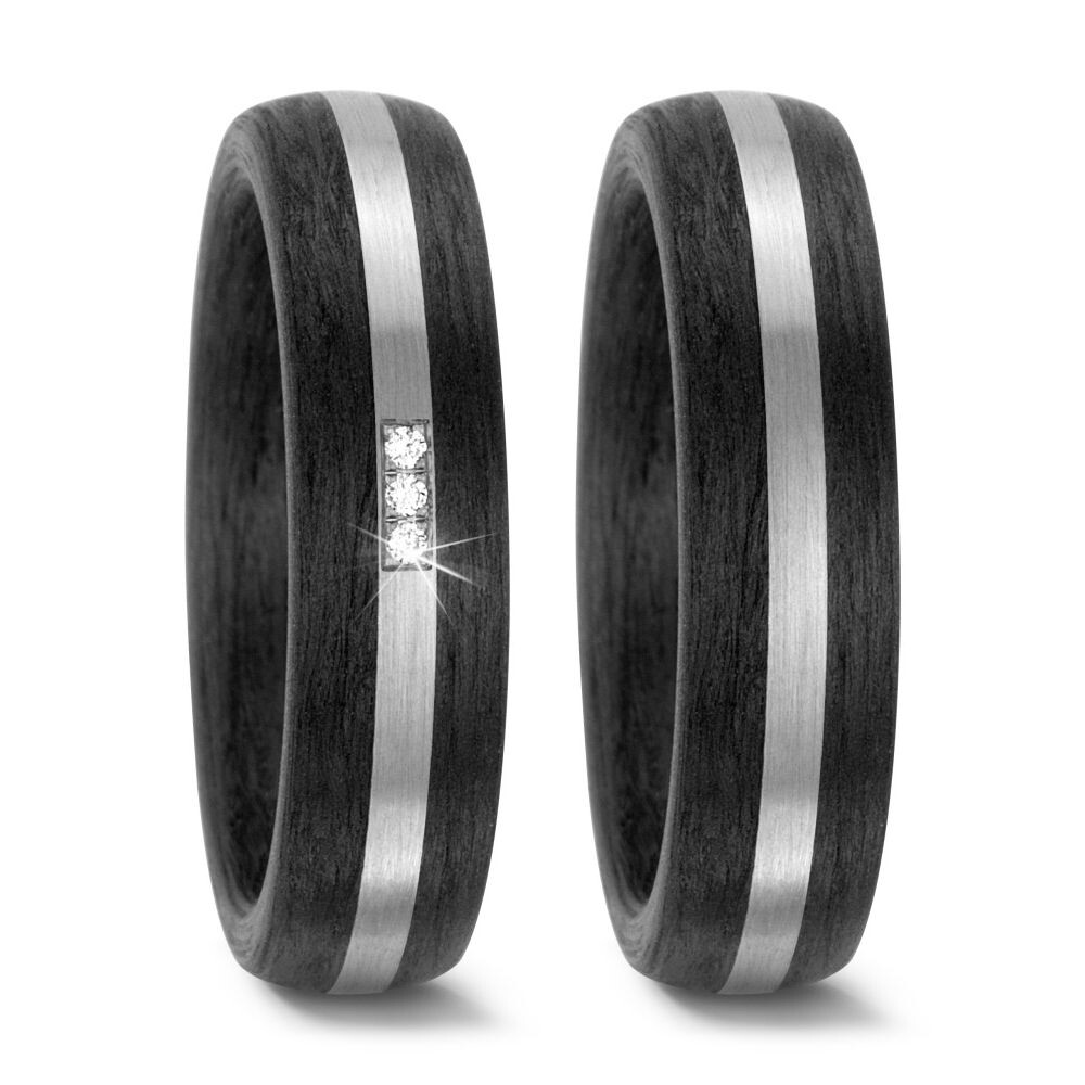 Trauringe Carbon Palladium 500 Brillant TF 59318