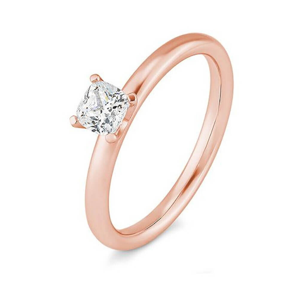 Verlobungsring Cushion Rotgold Lab-Grown Diamant