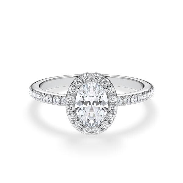 Verlobungsring Hidden Halo Oval Platin RU-1902
