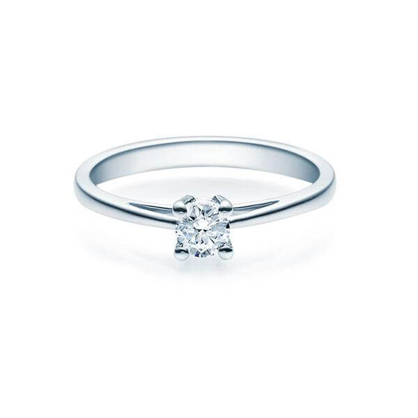 Verlobungsring Solitär 4er Krappe 18010 Weißgold RU-1501