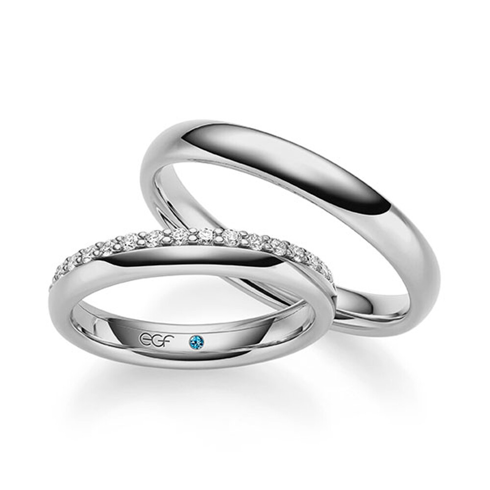 Trauringe Graugold Brillant 0,255 ct.