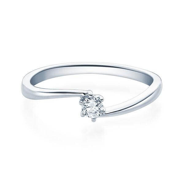 Verlobungsring Little Twist Solitär Weißgold RU-1584