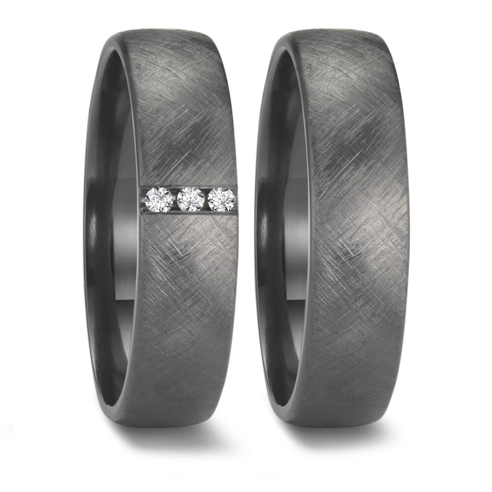 Eheringe aus Zirkonium mit 3 Brillanten TF52700