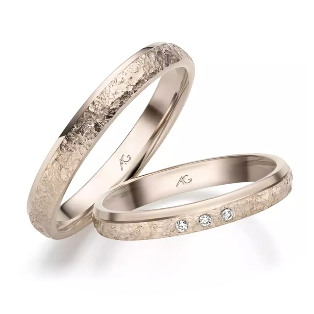 Trauringe Haselnuss-Gold Brillant 0,024 ct.