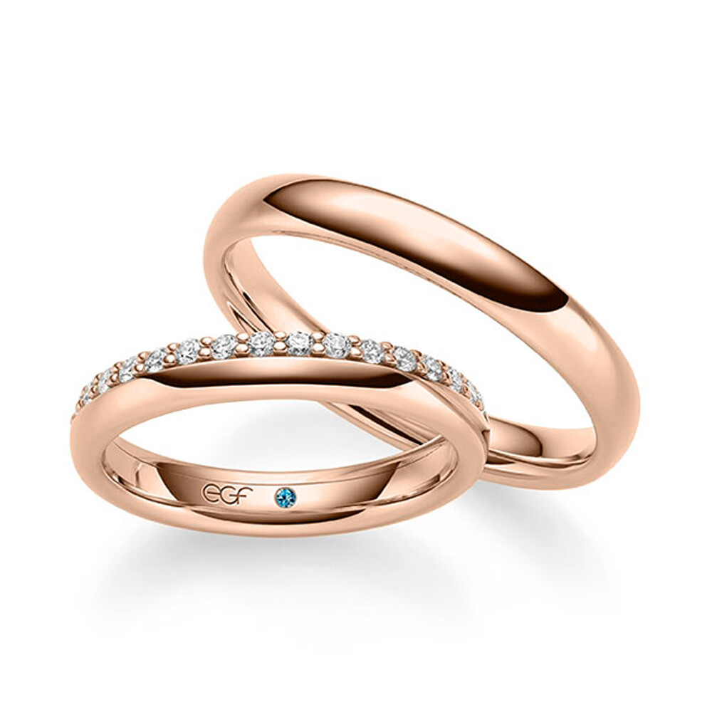 Trauringe Rotgold Brillant 0,255 ct.