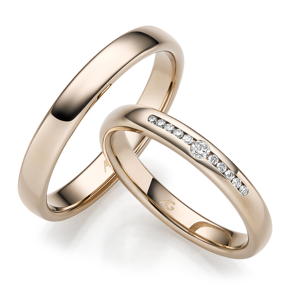 Trauringe Haselnussgold 4/31309/3 & 31309/3.5