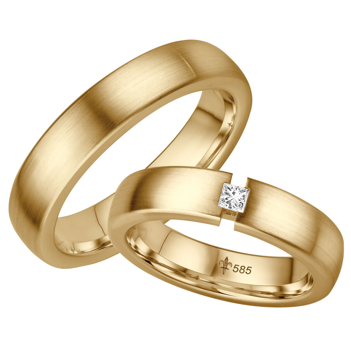 Trauringe Natacha Gelbgold TR-0-00034 & TR-1-00034