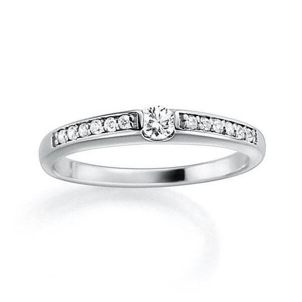 Diamantring mit seitlichem Steinbesatz Platin RU-1273