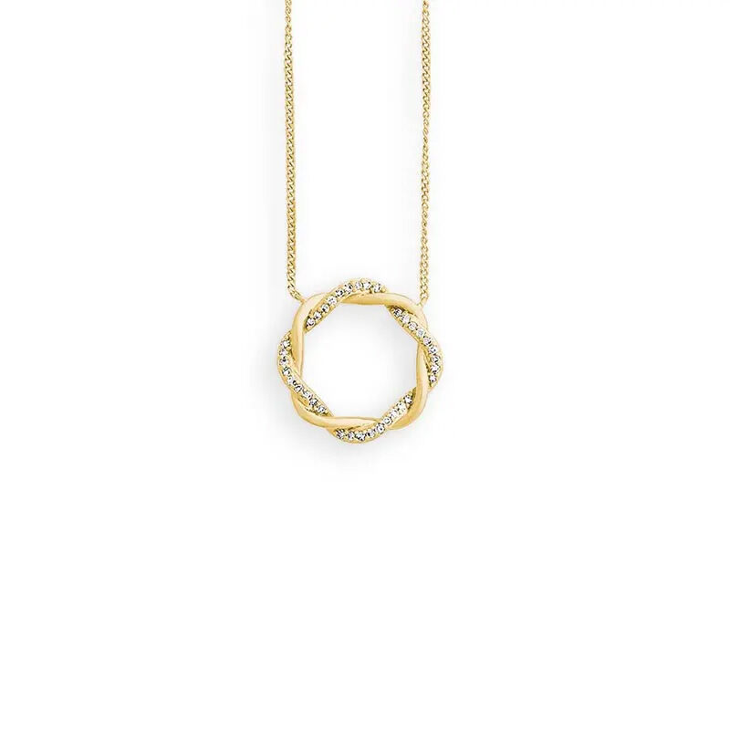 Collier Gelbgold 585 Brillant 0,070 ct., Kranz Ø ca. 13 mm