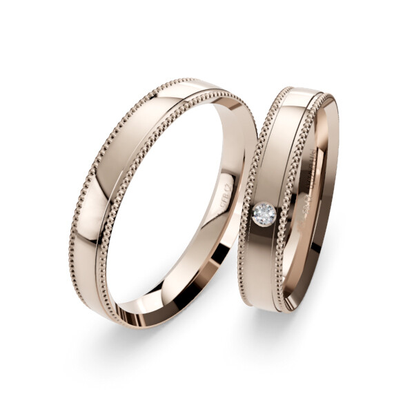 Eheringe Blush-5 Perlierung Brillant 0,025ct.