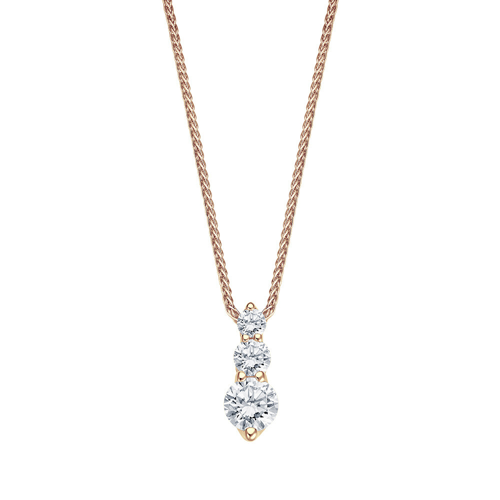 Kette & Anhänger Giulia Roségold 585 Brillant 0,250 ct.