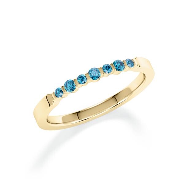 Memoire- Vorsteckring Gelbgold 585 zus. 0,150ct. Skyblue 1805