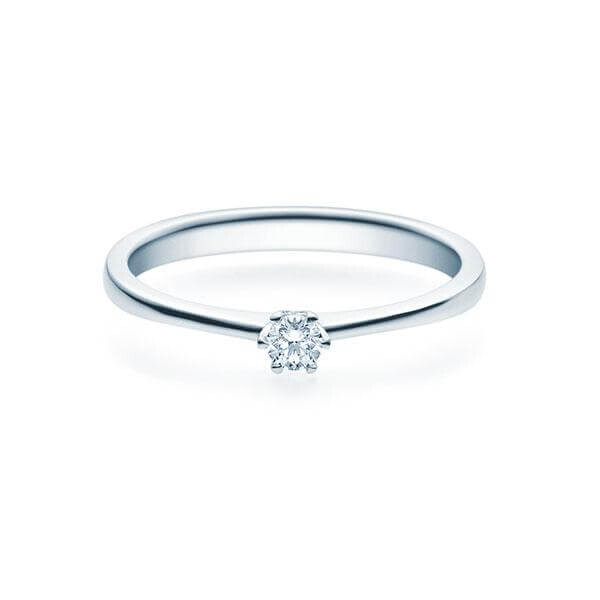 Verlobungsring Solitär 6er Krappe 18016 Brillant TW,SI Silber 925 rhod. RU-1495