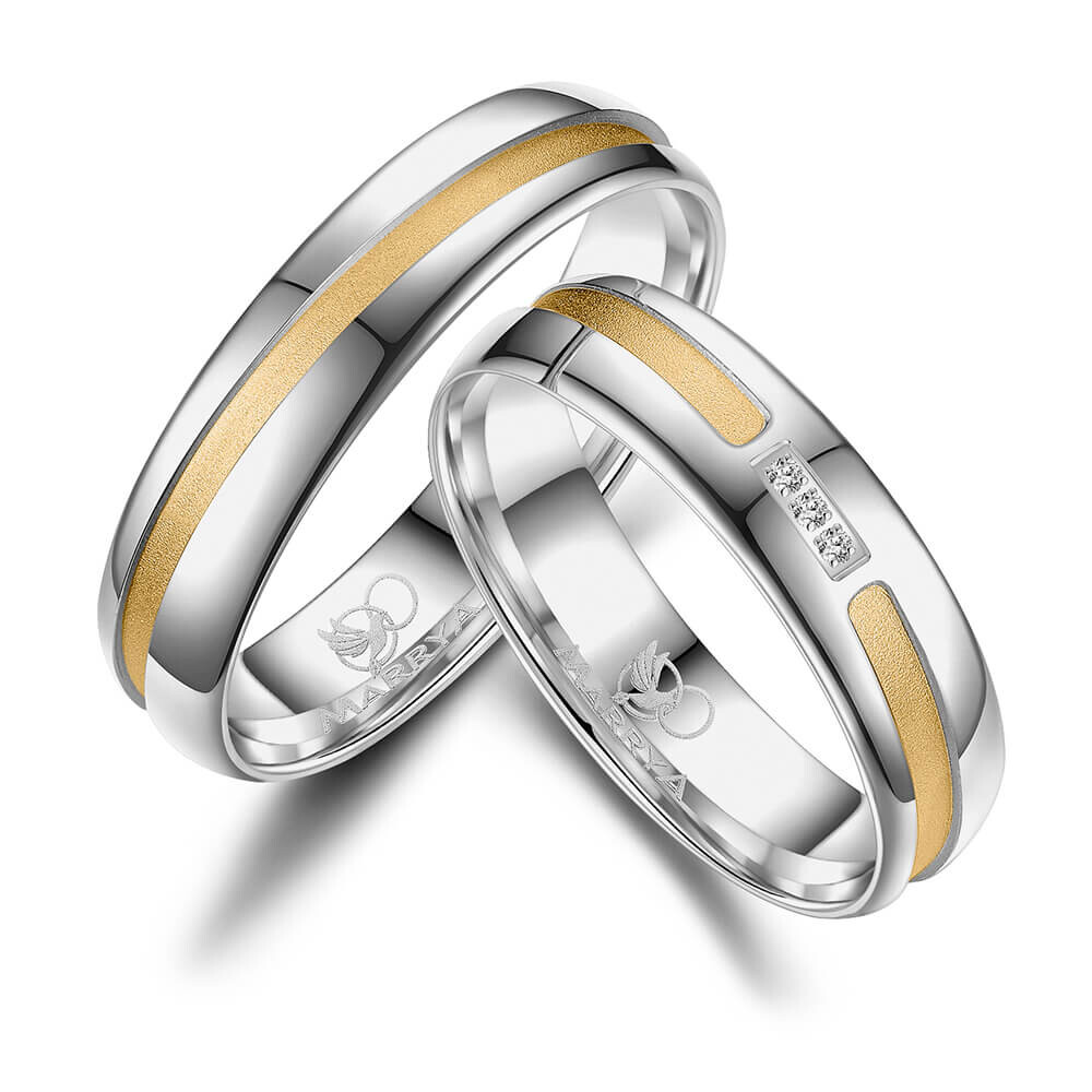 Trauringe Partnerringe Sterlingsilber 925 Zirkonia Marrya SI-21