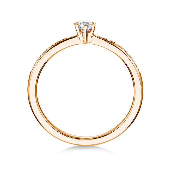 Solitär Ring Rotgold Brillant