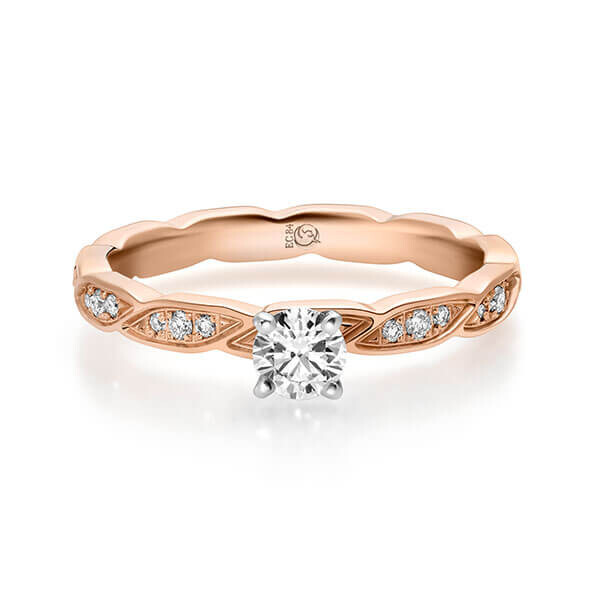 Diamantring Rotgold 333 zus. 0,330 ct, tw,si Brillant RU-1720-3