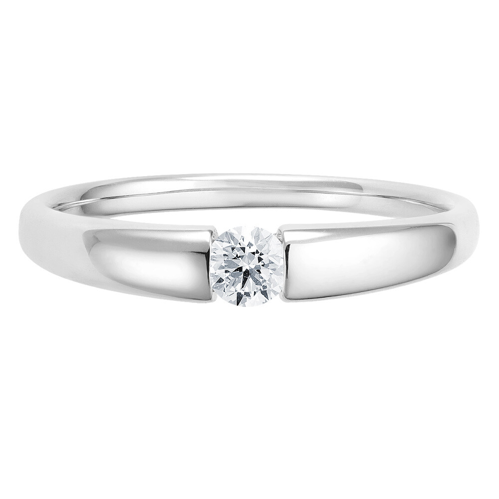 Solitaire Ring Weißgold Brillant 0.170 ct. w/si, liegend